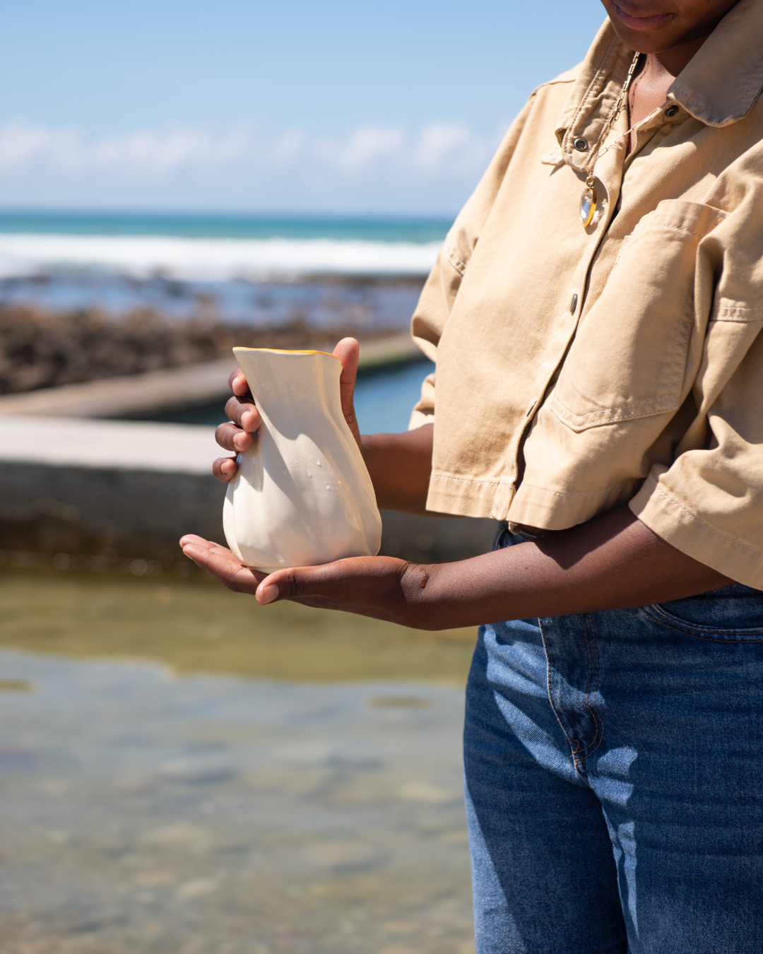 Saffron Coral Swirl Jug