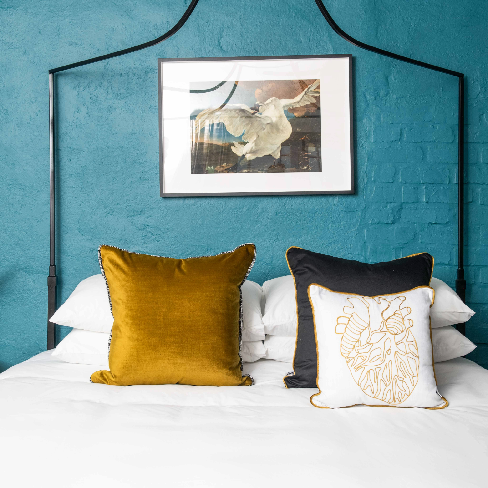 Scatter Cushion Golden with Scratch Woven Trim (60cm x 60cm)