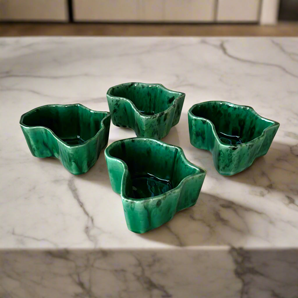 Emerald Green Ceramic Tapas bowls