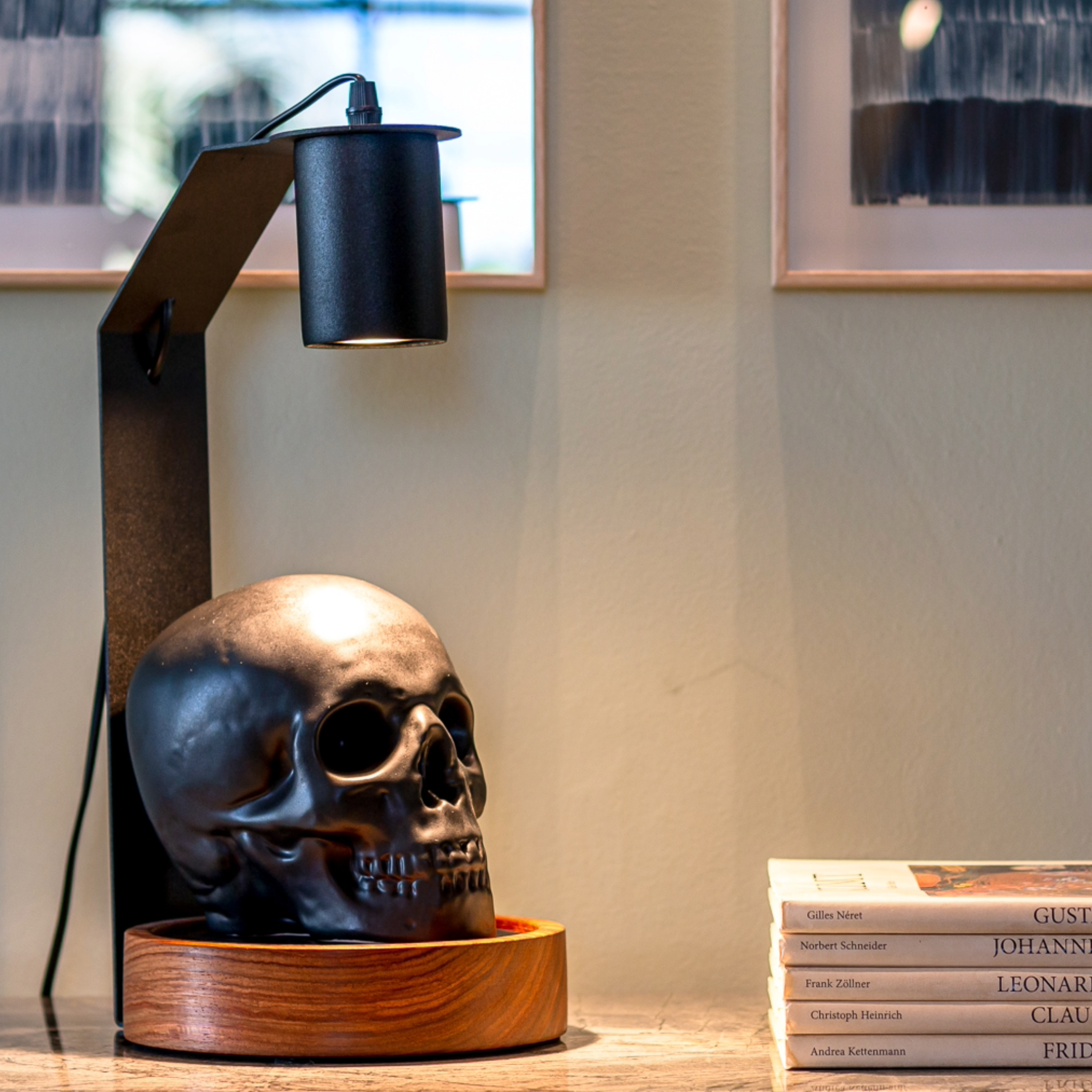 Backbone Human Skull BEDSIDE LAMP (Previously known as Naledi Human Skull Table Lamp) - Rialheim