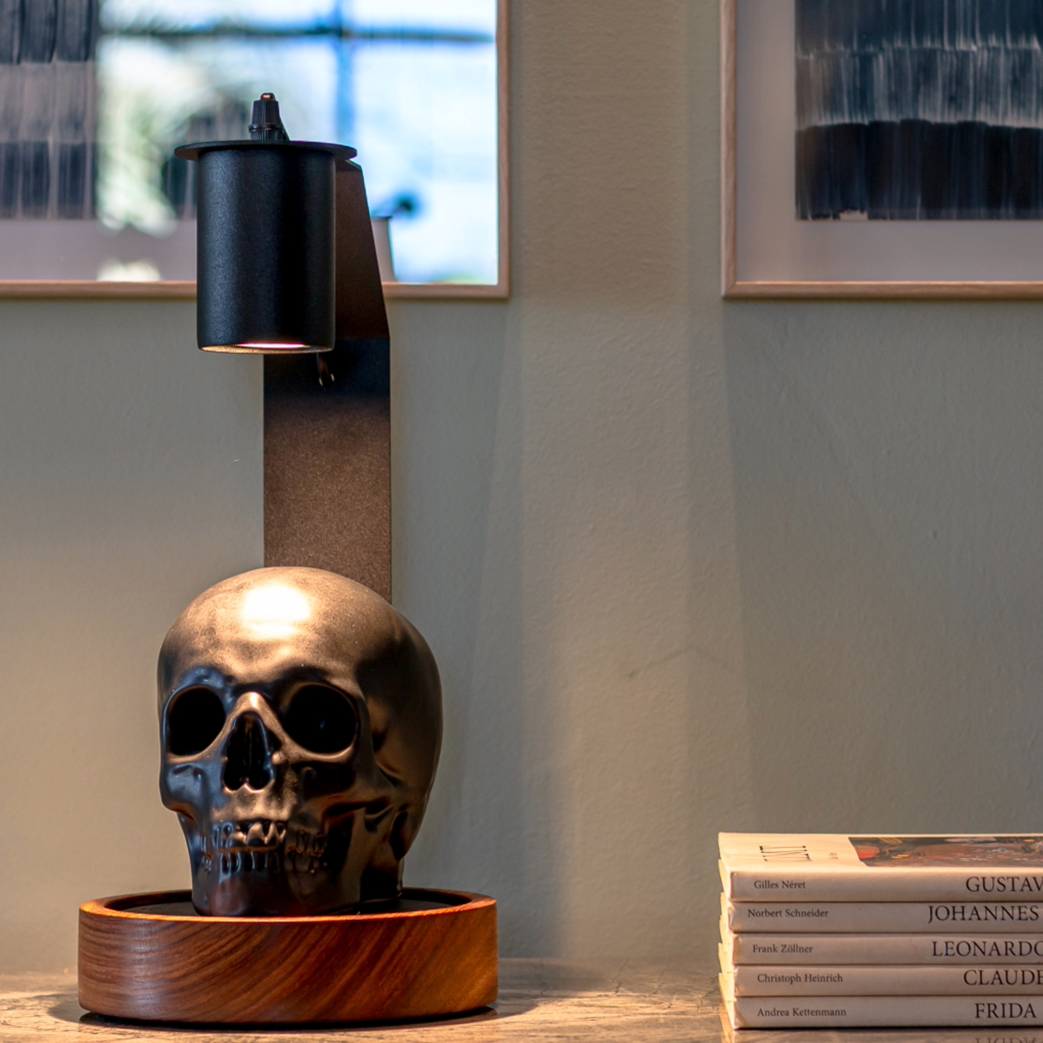 Backbone Human Skull BEDSIDE LAMP (Previously known as Naledi Human Skull Table Lamp) - Rialheim