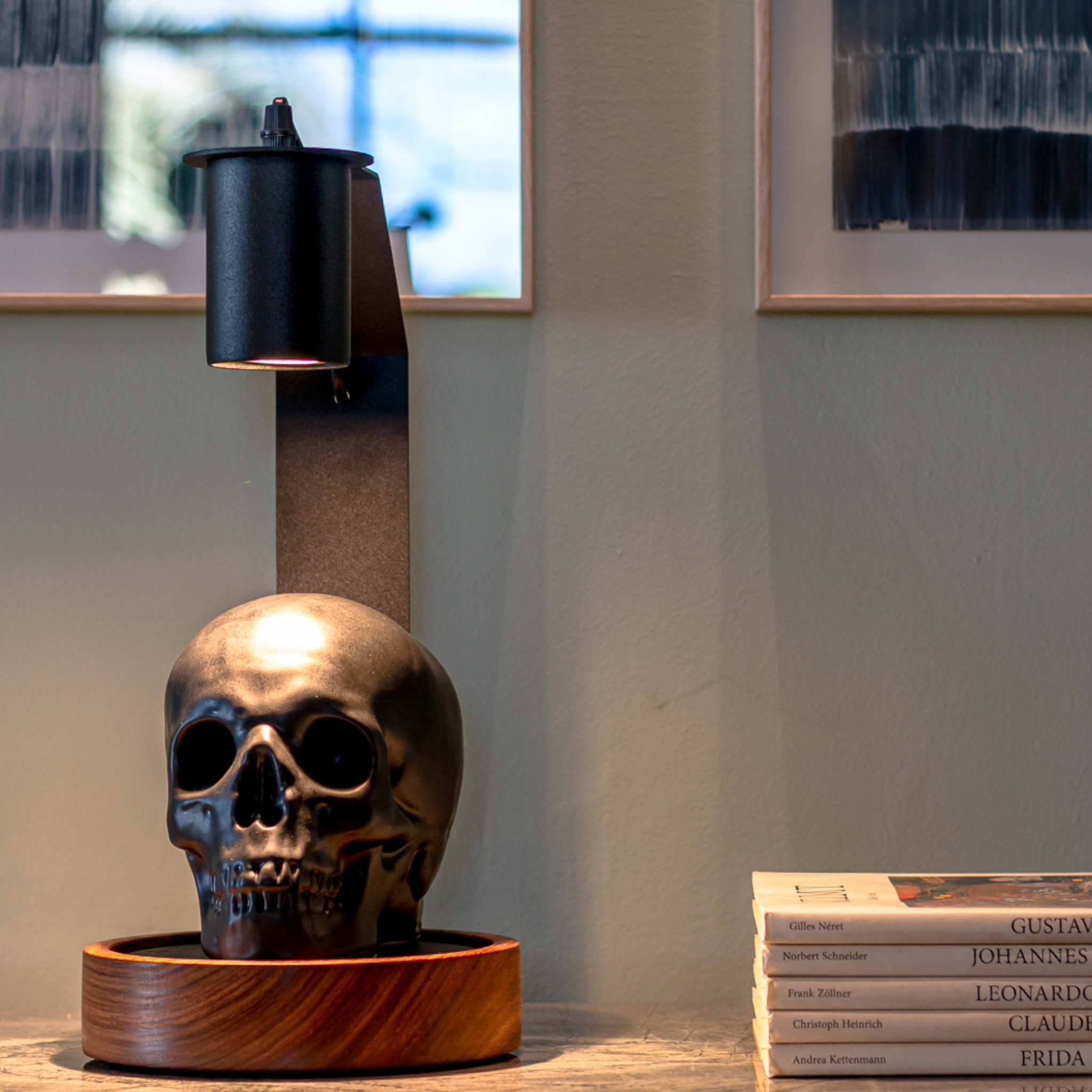 Backbone Human Skull BEDSIDE LAMP (Previously known as Naledi Human Skull Table Lamp) - Rialheim 