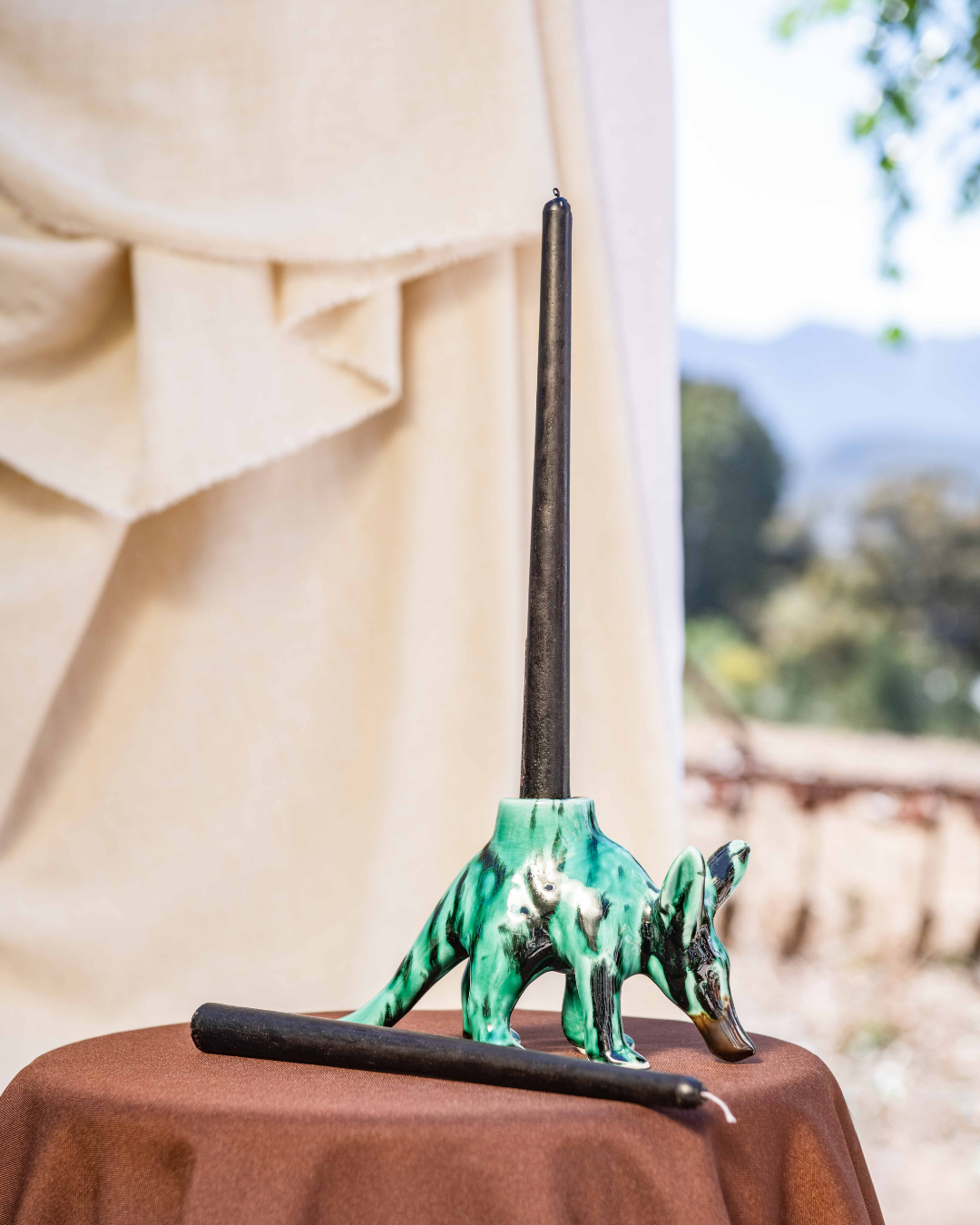 Iconic Little $hit Aardvark #1 Candle Holder Emerald green