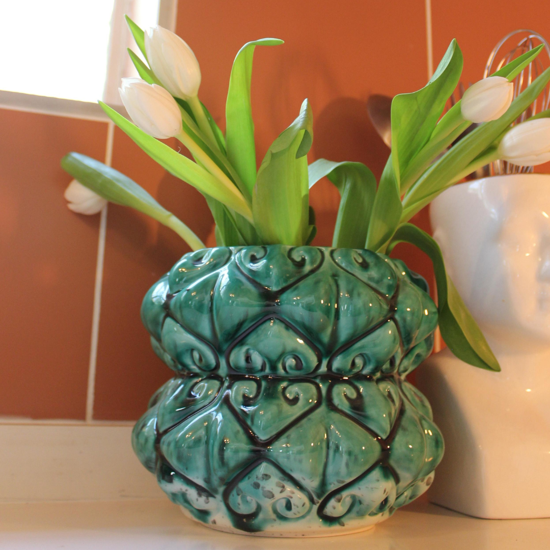 Baroque Vase Ceramics Rialheim - Emerald Green Vase 