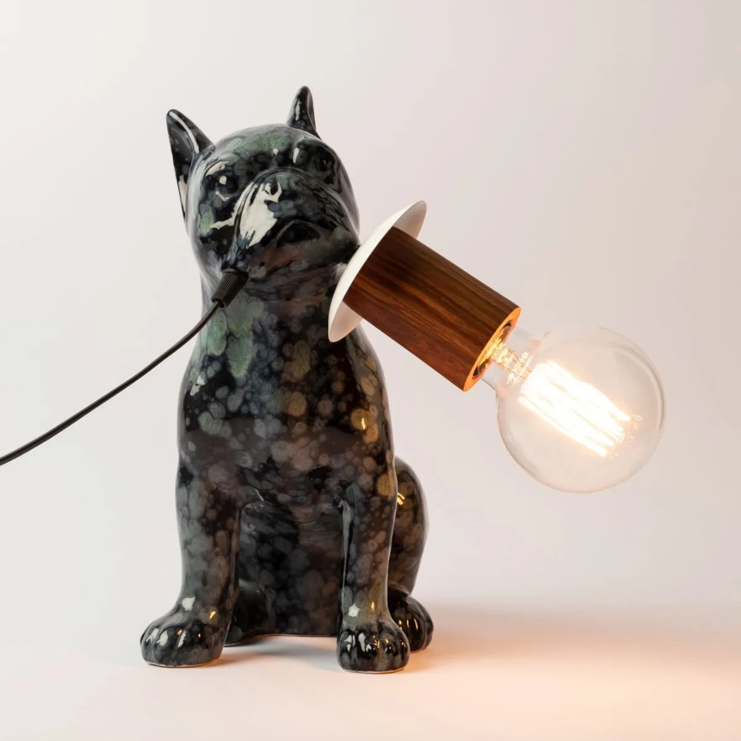 RIALHEIM FRENCHIE TABLE LAMP OBSIDIAN