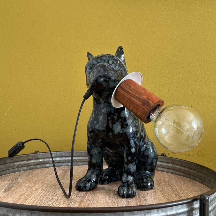 RIALHEIM FRENCHIE TABLE LAMP OBSIDIAN