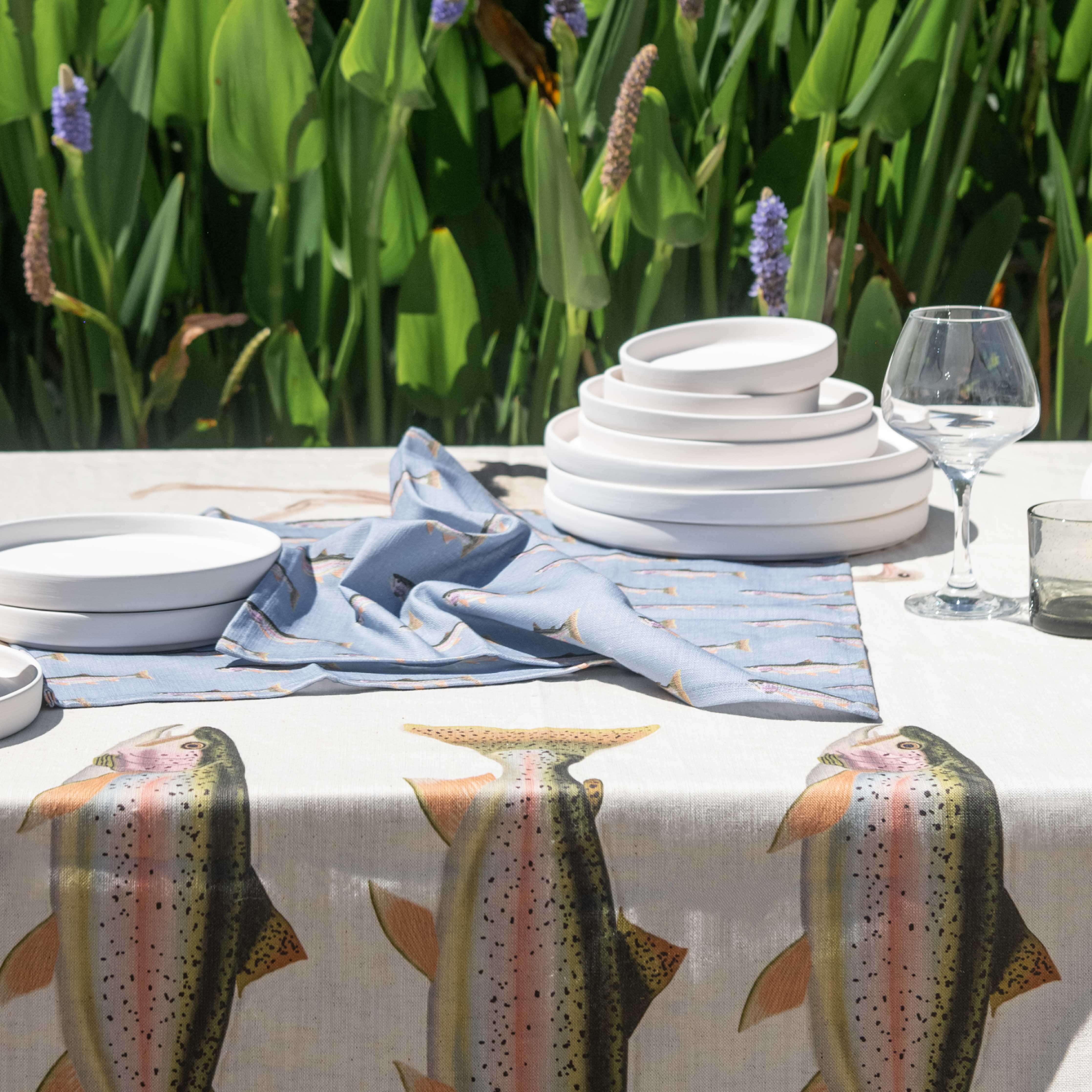 An African Farm Rainbow Trout Napkins - set of 2