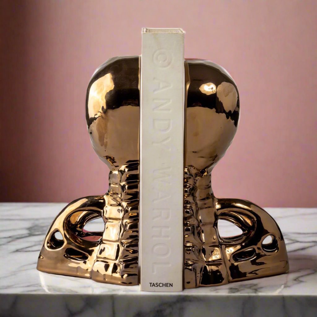 Backbone Human Skull Bookends