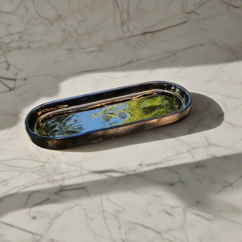 Oval Bronze candle tray