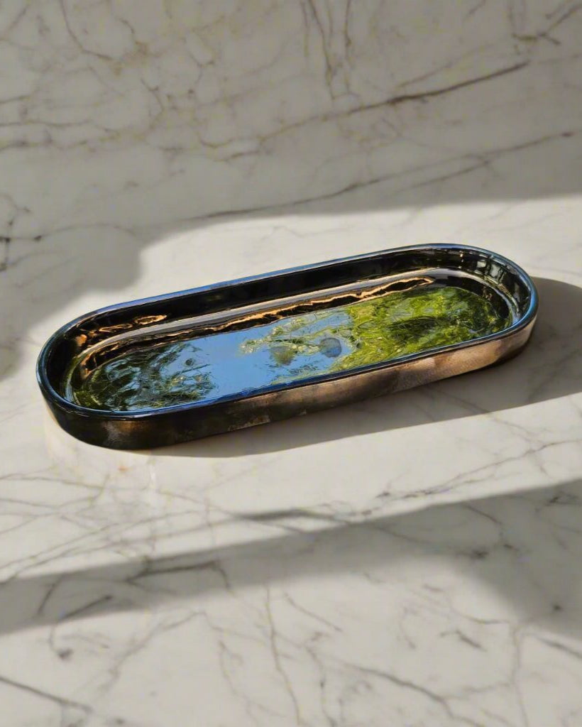 Oval Bronze candle tray