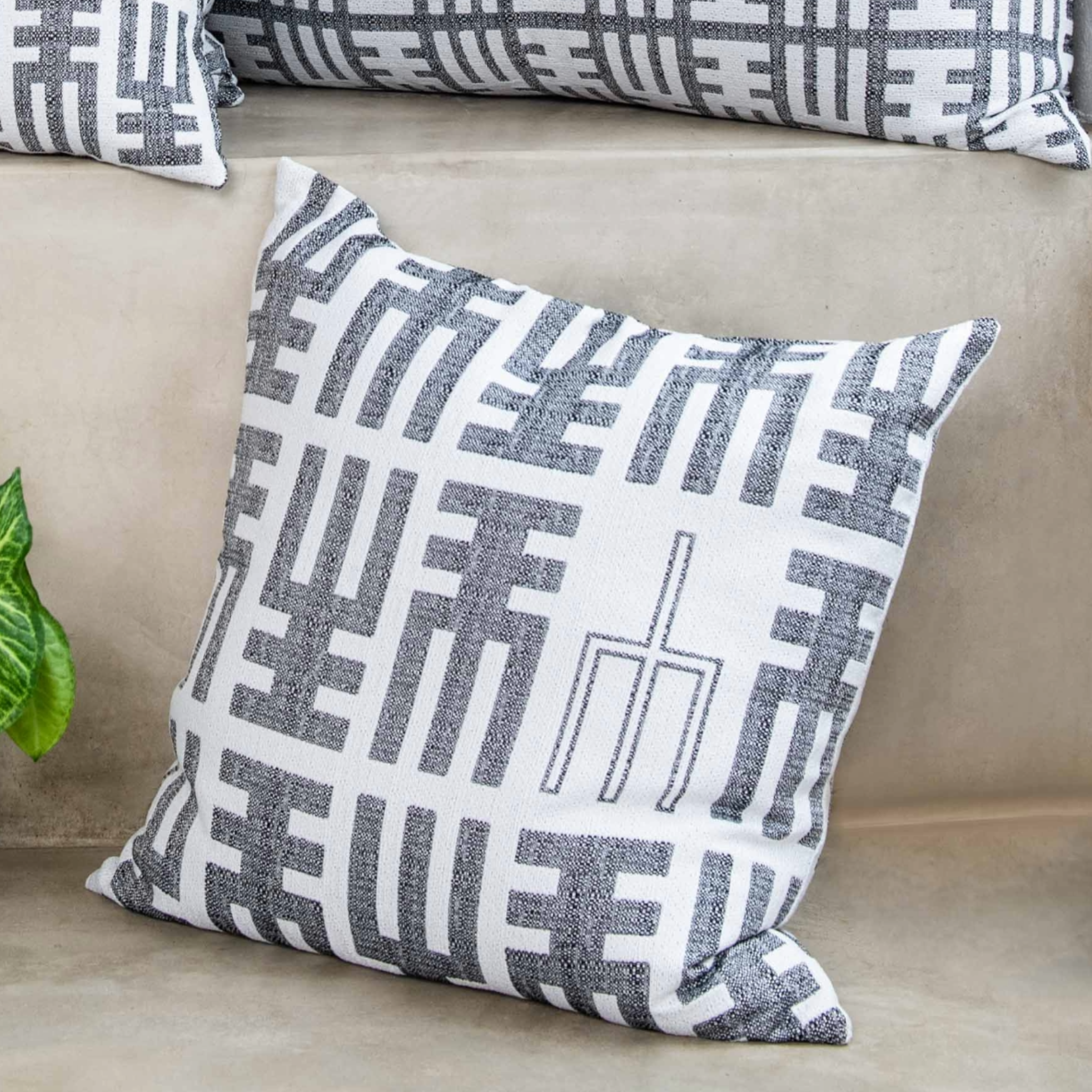 Rialheim Reversible  Woven Totem Monogram SCATTER CUSHION 60x60 - Rialheim 