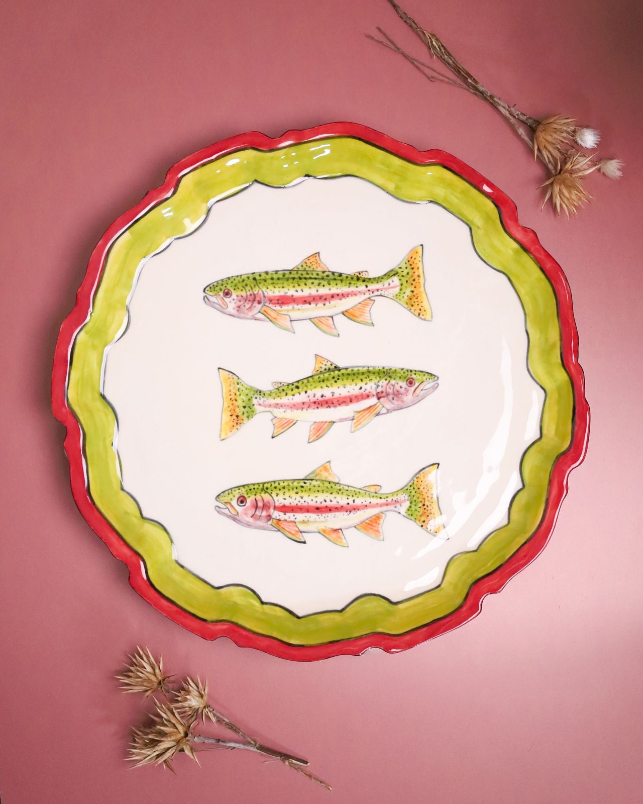 Rainbow Trout Hand Painted Platter