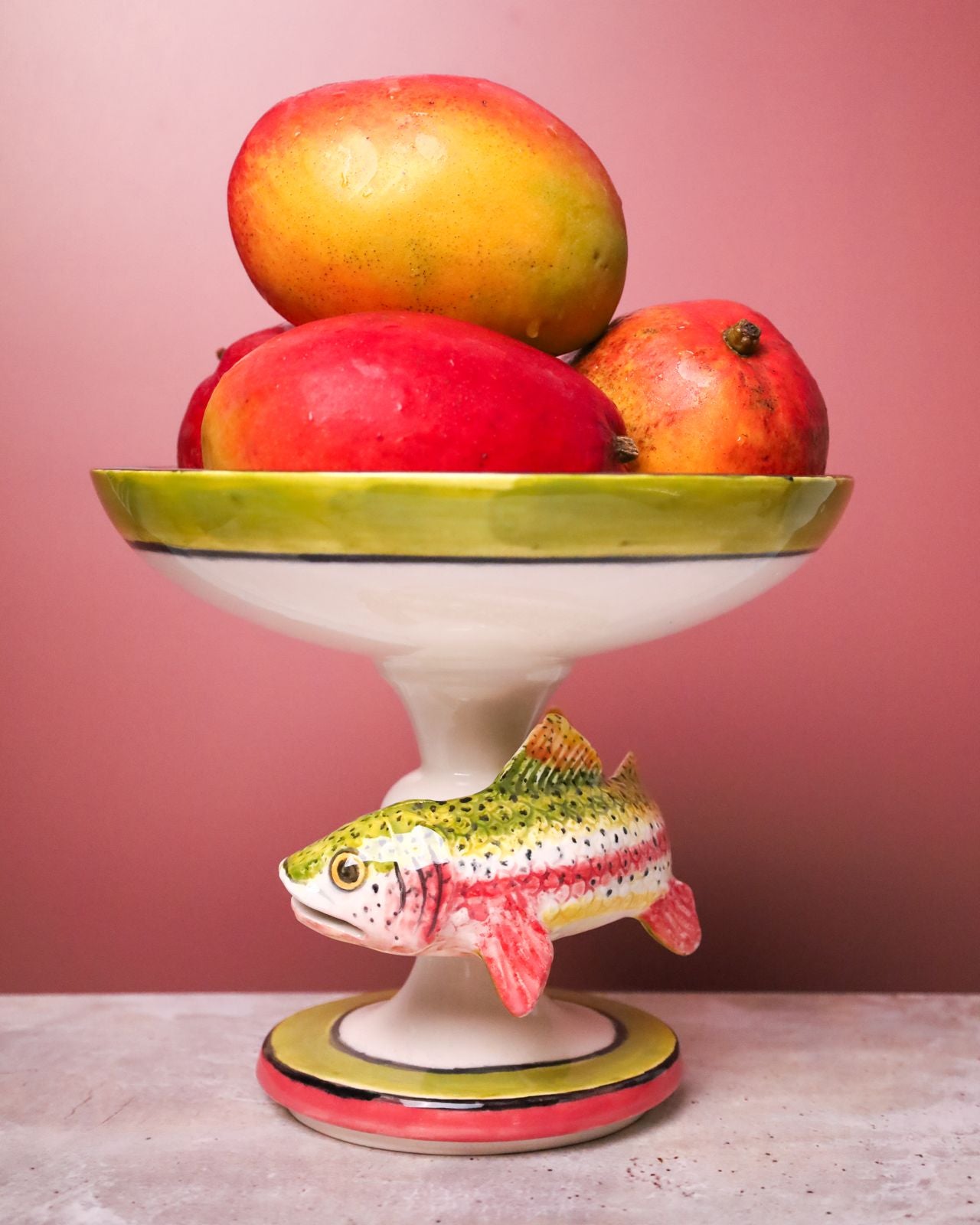 Rainbow Trout Hand Painted Statement Fruit Bowl