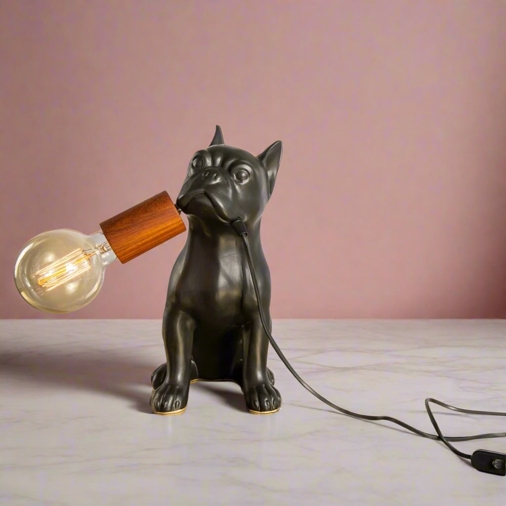 FRENCHIE TABLE LAMP - Rialheim Rialheim_FRENCHIE TABLE LAMP_ceramics_homeware_gifts_motherday_dogs_Lights_lamps_bedsidelamps_quirky_frenchbulldog
