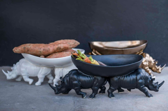 TWO RHINO FRUIT BOWL - Rialheim 